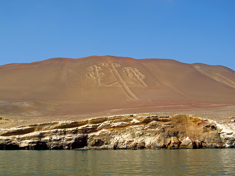 Geoglyphs in Pacific close Paracas, Peru