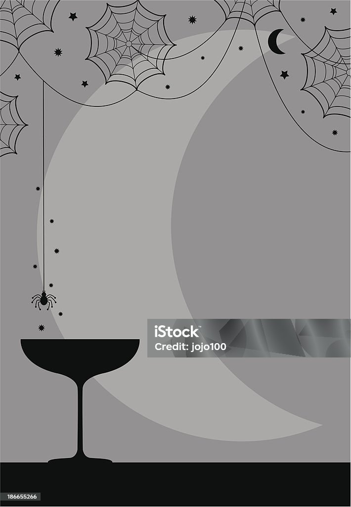 Festa di Halloween Cocktail & spider Web Design vetro - arte vettoriale royalty-free di Halloween