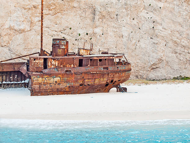 istock wreck ship in Zante beach 186655454