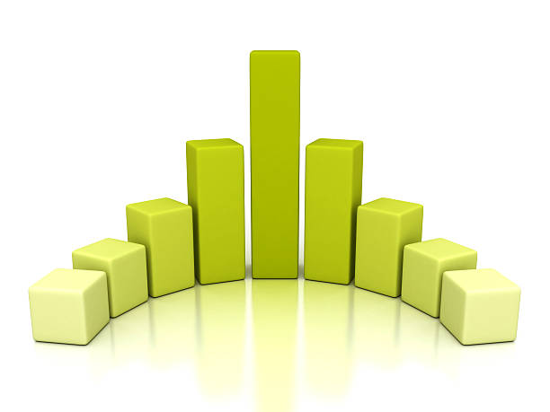 sucesso negócios finanças gráfico de barras diagrama com reflexão - green report business bar graph imagens e fotografias de stock