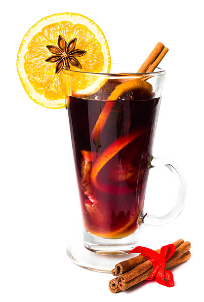 istock Cup of Hot red mulled wine isolated on white background 186655559