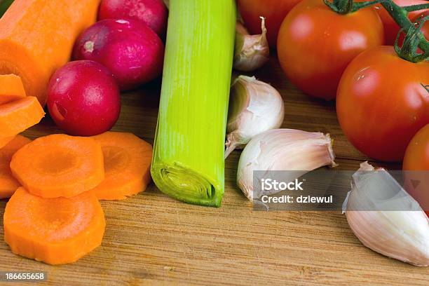 Vegetables On The Cutting Board Stock Photo - Download Image Now - Bell Pepper, Cooking, Crucifers