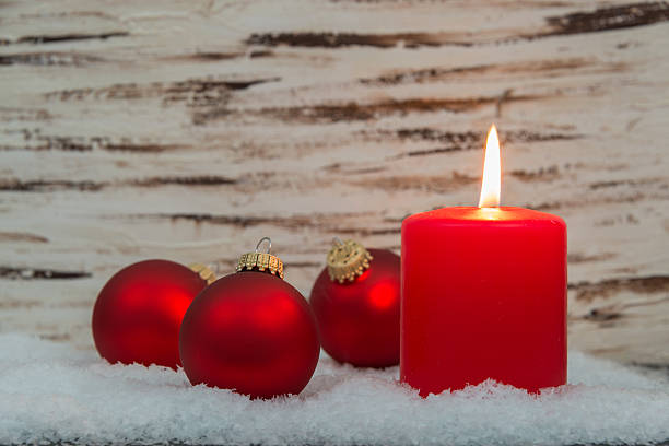istock Christmas decorations in the snow 186655659