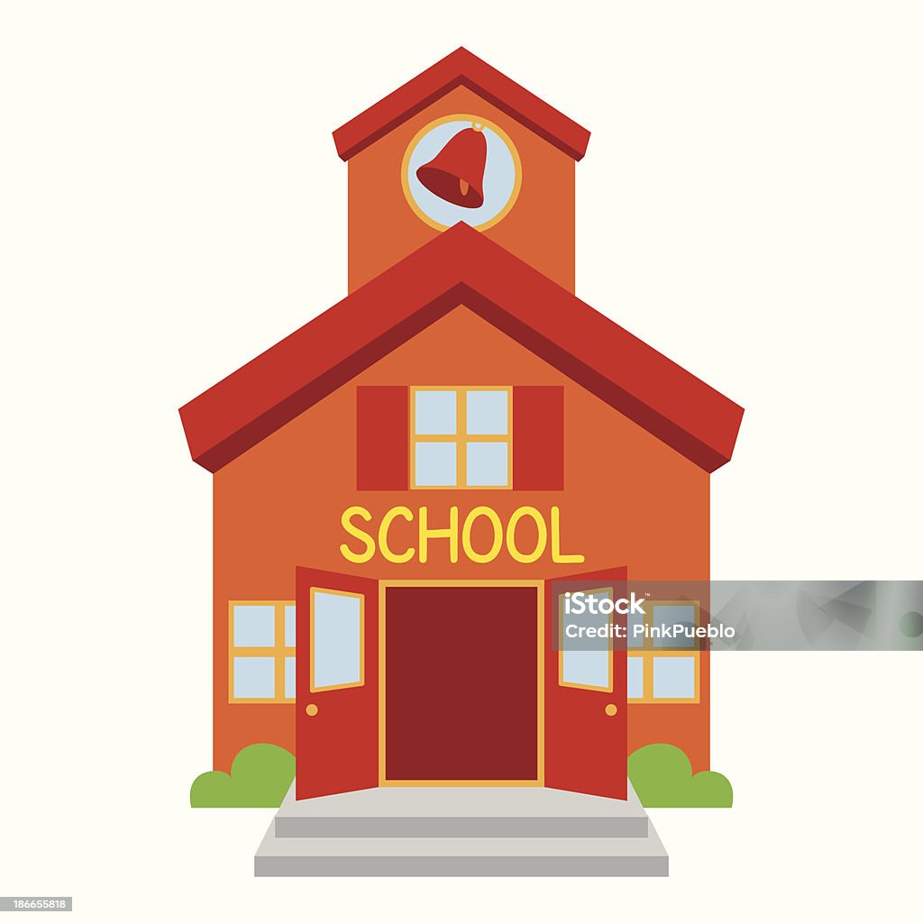 Vector edificio de escuela - arte vectorial de Edificio escolar libre de derechos
