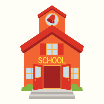 Vector School Building. No transparencies or gradients used. Large JPG included. Each element is individually grouped for easy editing.