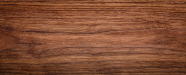istock Walnut wood texture background. Wide format black walnut natural texture desktop background. 1866574735