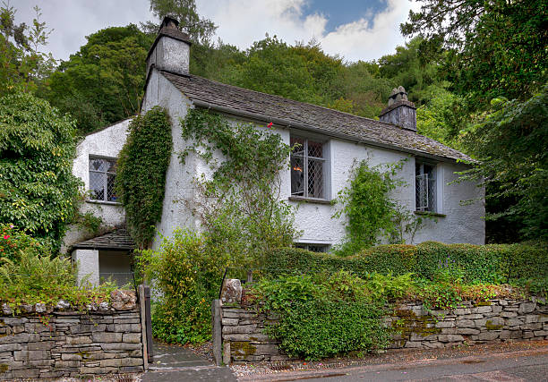 Where Cottage Dove Cottage, the home of poet William Wordsworth. Grasmere, Cumbria, England. cumbria photos stock pictures, royalty-free photos & images