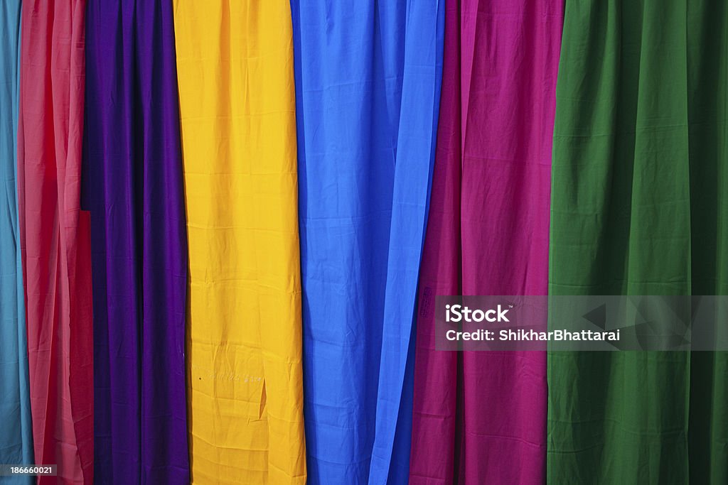 Colorful fabrics background. Backgrounds Stock Photo
