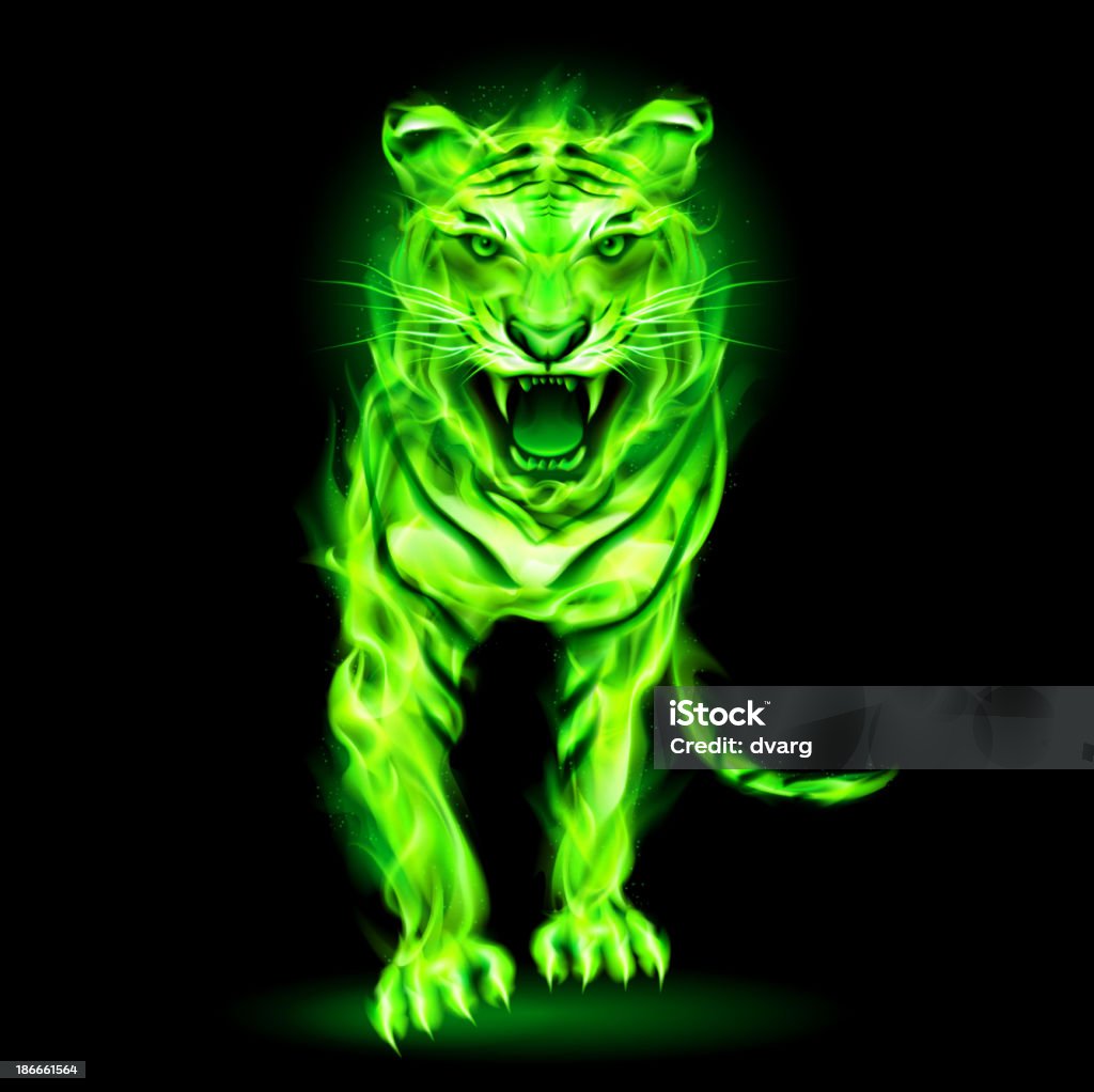 tiger Green fuoco. - arte vettoriale royalty-free di Aggressione