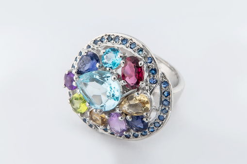 Gemstone, Precious Gem, White Background, Jewelry, Sapphire