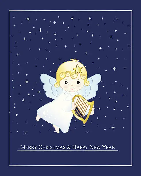 Vector illustration of Christmas Angel