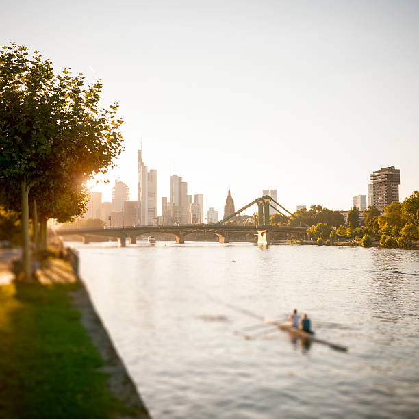 Autumn evening on the Main. Tilt-Shift effect. This picture was taken during the month of September 2013.