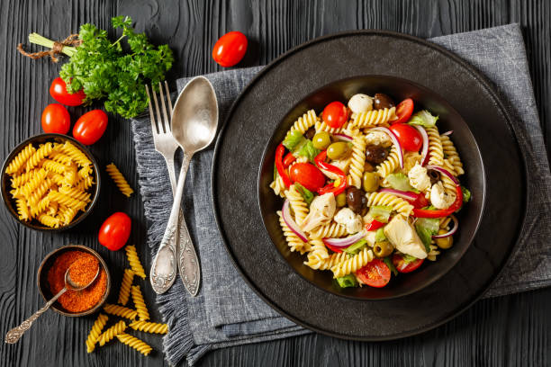 istock fusilli salad with mozzarella, veggies in a bowl 1866642653
