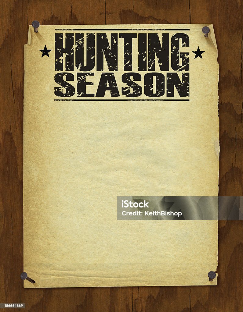 ハンティングシーズンの背景-レトロなポスター - グランジ加工のロイヤリティフリーストックイラストレーション