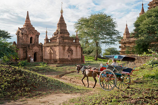 Horse Buggy en Bagan - foto de stock