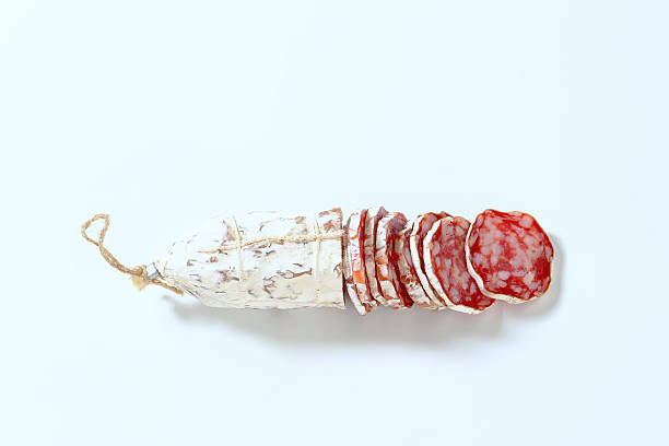 francês salame - fat portion studio shot close up imagens e fotografias de stock