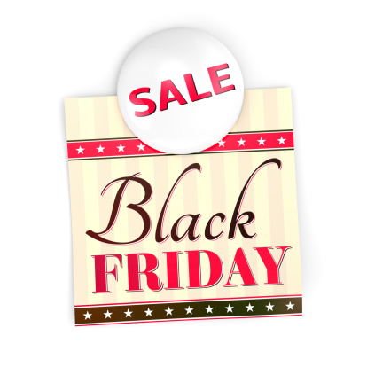 Black friday flyer isolated on white. Related images: 