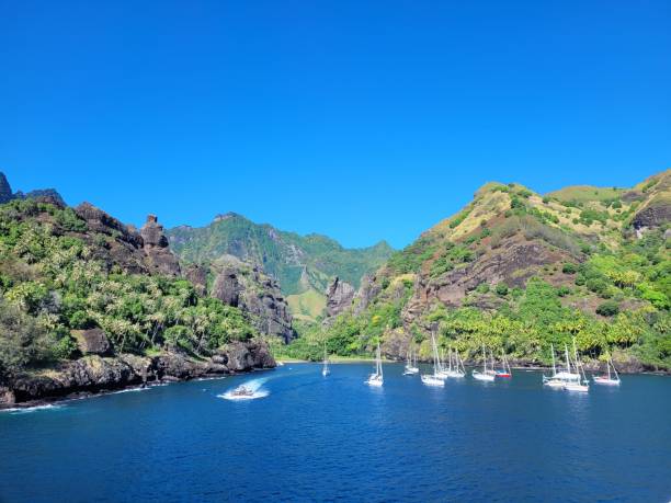 fatu hiva, marquesas islands, 프랑스령 폴리네시아 - marquesas islands 뉴스 사진 이미지