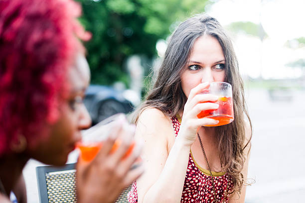 istock Women drinking an aperitif at the bar 186667250