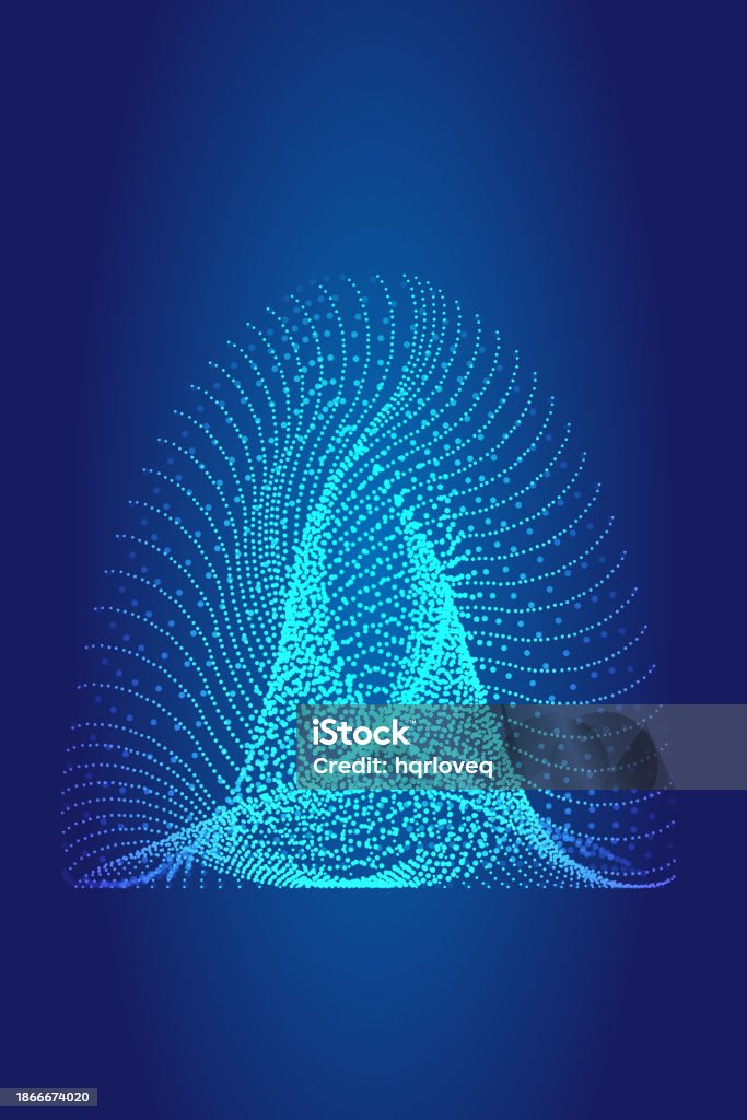 3d Abstract Particle Line Graphics Technology Vector Poster Background ...