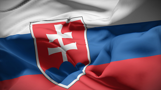 3d illustration flag of Slovakia. Close up waving flag of Slovakia.