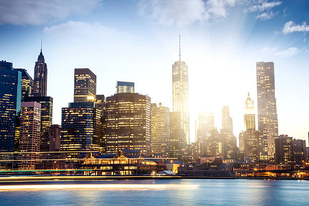 istock View of Manhattan with sun back light 186668740