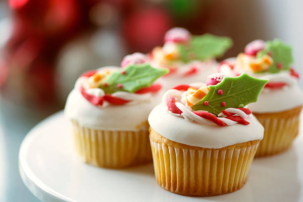 Christmas Cupcakes stock photo