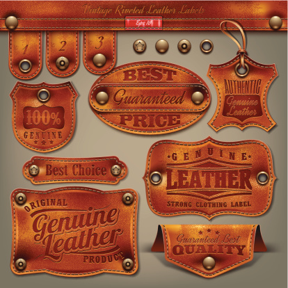 Vector illustration  in retro/vintage style of leather labels.