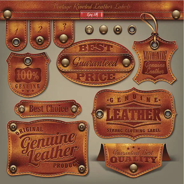 Vector illustration of Vintage Leather Labels