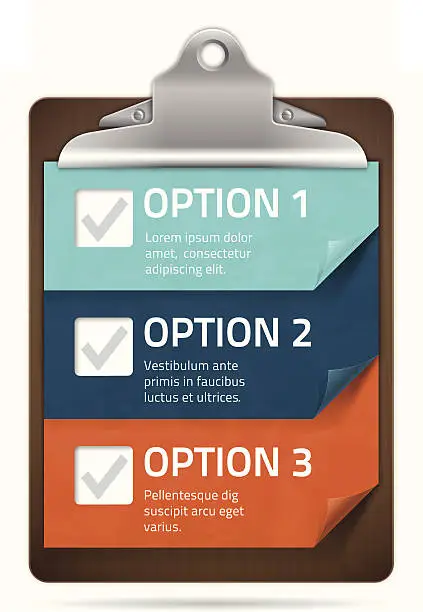 Vector illustration of Option Checklist Clipboard