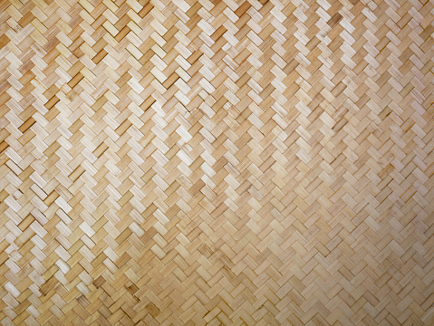 Woven bamboo wall pattern nature texture background. Traditional handcraft weave pattern nature background.