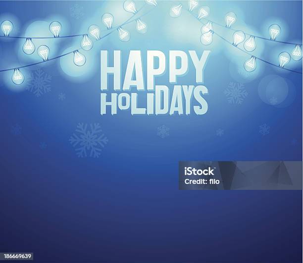 Feliz Fundo De Férias - Arte vetorial de stock e mais imagens de Felizes festividades - Frase curta - Felizes festividades - Frase curta, Branco, Azul