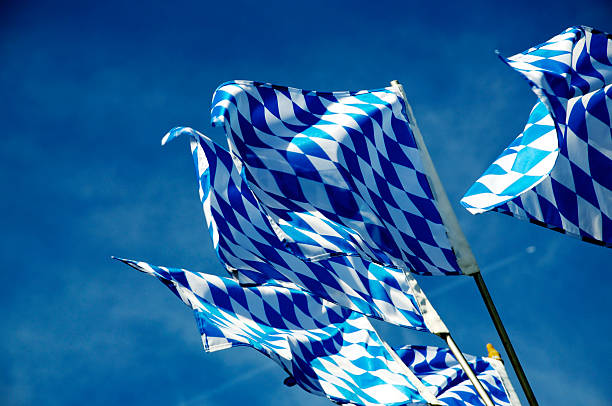 Flags of Bavaria stock photo