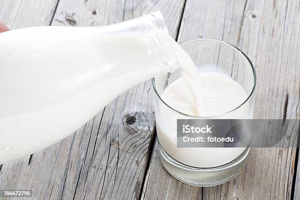 Bottle And Glass Of Milk Stock Photo - Download Image Now - Milk, Drinking Glass, Bottle
