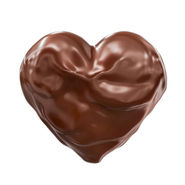 istock 3d rendering heart made of chocolate isolated on a white background 1866729258