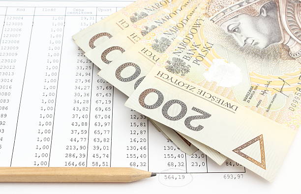 istock Money and pencil lying on spreadsheet 186672956