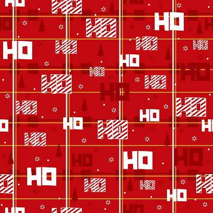 Hohoho seamless pattern, Santa Claus laugh. Seamless texture for Christmas design.