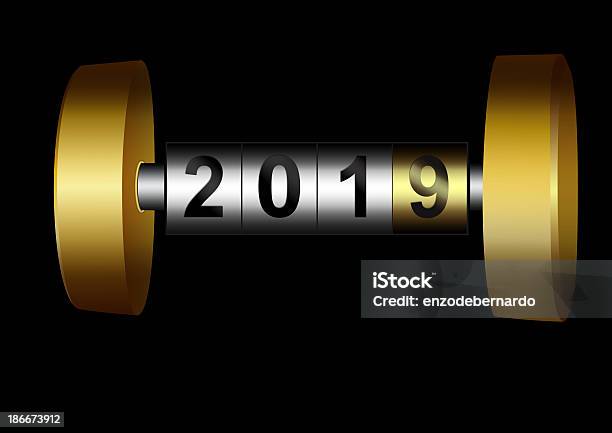 Mechanischer Zähler 2019 Stockfoto und mehr Bilder von 2019 - 2019, Datum, Drehknopf