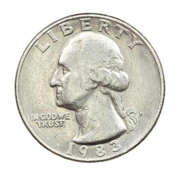 istock The American coin in twenty five cents 186674529