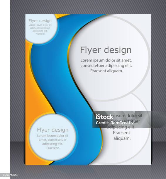 Business Brochure Volantino Di Layout Template - Immagini vettoriali stock e altre immagini di Affari - Affari, Astratto, Blu