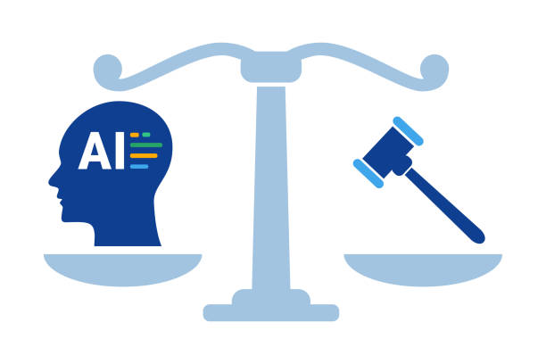 Ethics regulations of AI artificial intelligence hammer gavel judgement legal Ethics regulations of AI artificial intelligence hammer gavel judgement legal vector legal ethics stock illustrations
