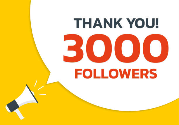 istock 3000 followers thank you banner. Thousand subscribers celebration design with speech bubble text and a megaphone or loudspeaker icon. Social media marketing concept. Vector illustration. 1866751700