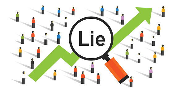 Lie in statistics data number lies misleading fake false collection result analysis count survey vector