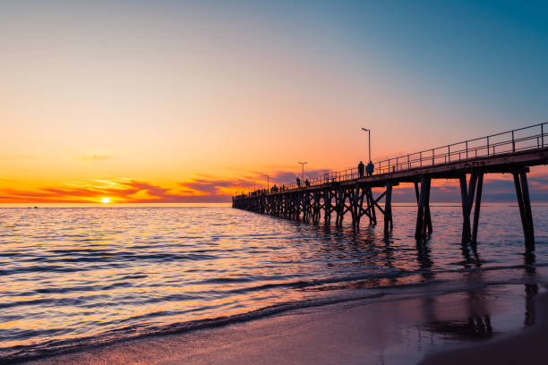 istock Port Noarlunga jetty  at sunset, South Australia 1866763211