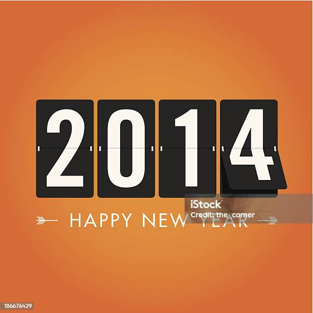 Feliz Ano Novo De 2014 - Arte vetorial de stock e mais imagens de 2014 - 2014, Ano novo, Apresentação Digital