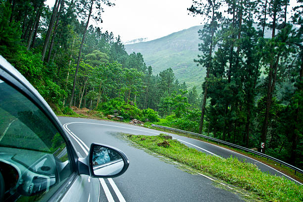 Sharp Road Bend - Nuwaraeliya, Sri Lanka stock photo