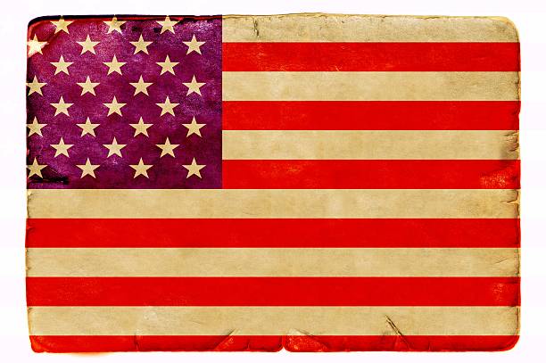 istock American flag on old paper 186676744