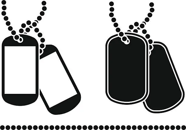 Vector illustration of stencils of dog tags