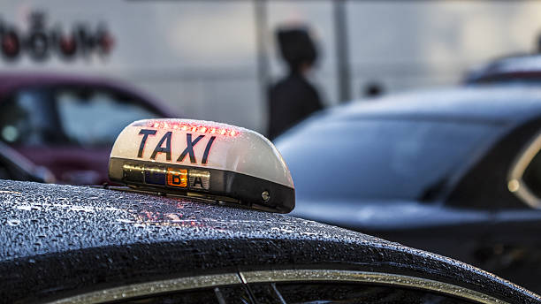 Taxi in Paris stock photo