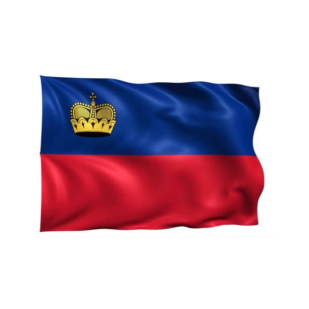 istock Liechtenstein national flag on white background. 1866793640